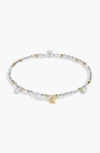 A Littles & Co. A Littles & Co Sparkle Confetti A Little 'one In A Million' Bracelet In Silver And Gold-tone Plating