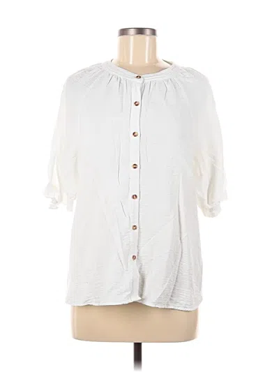 Pre-owned A Loves A 3/4 Sleeve Blouse In White