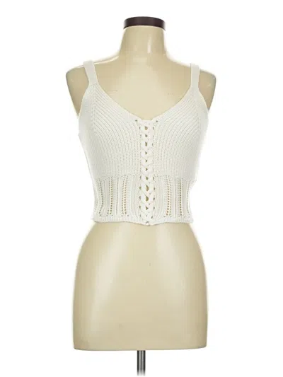Pre-owned A Loves A Tank Top Ivory Sweetheart Neckline Tops In White