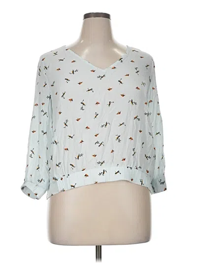 Pre-owned A New Day 3/4 Sleeve Blouse In Blue