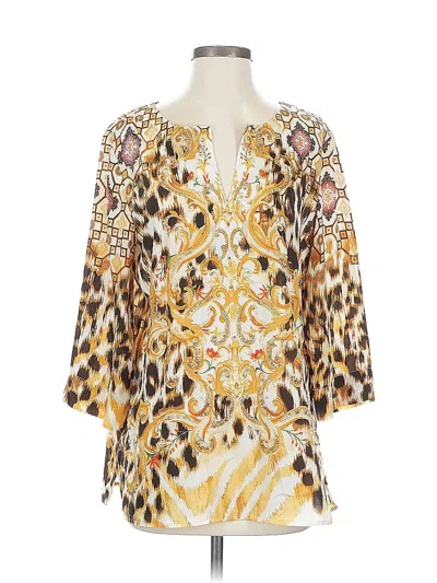 Pre-owned A New Day 3/4 Sleeve Blouse In Brown