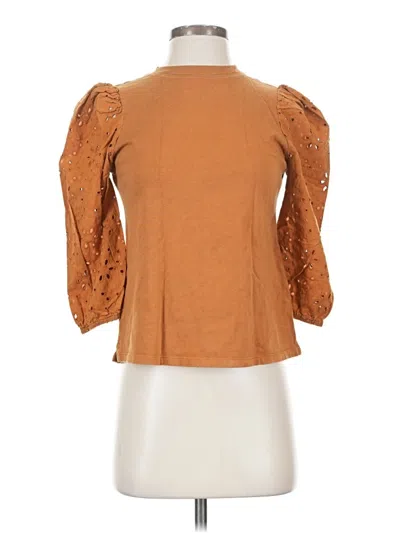 Pre-owned A New Day 3/4 Sleeve Blouse In Brown