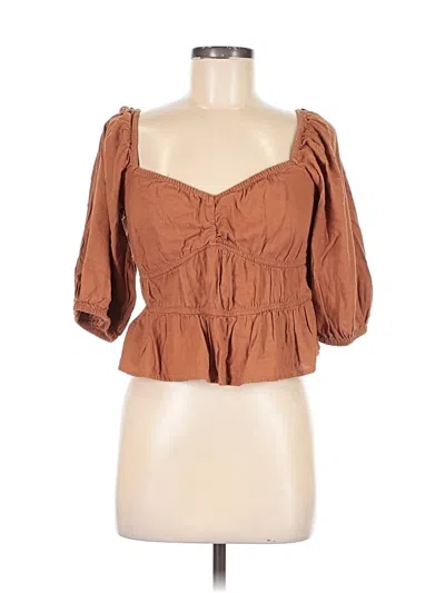 Pre-owned A New Day 3/4 Sleeve Blouse In Brown