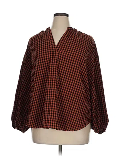 Pre-owned A New Day 3/4 Sleeve Blouse In Brown