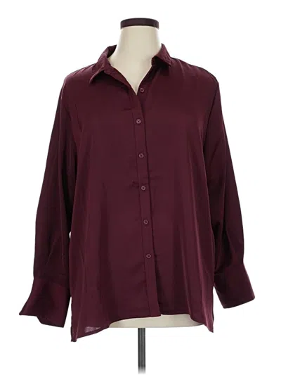 Pre-owned A New Day 3/4 Sleeve Blouse In Burgundy