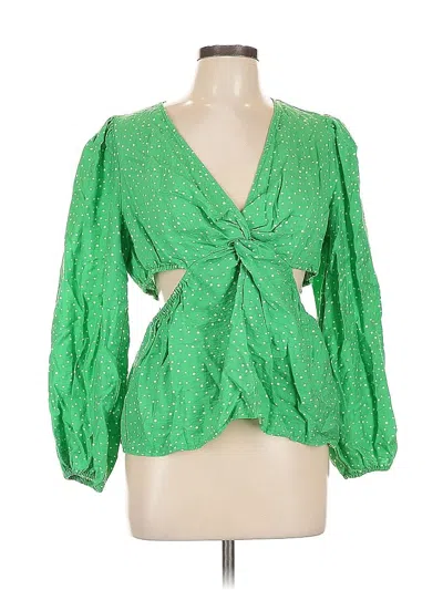 Pre-owned A New Day 3/4 Sleeve Blouse In Green