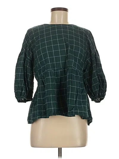 Pre-owned A New Day 3/4 Sleeve Blouse In Green