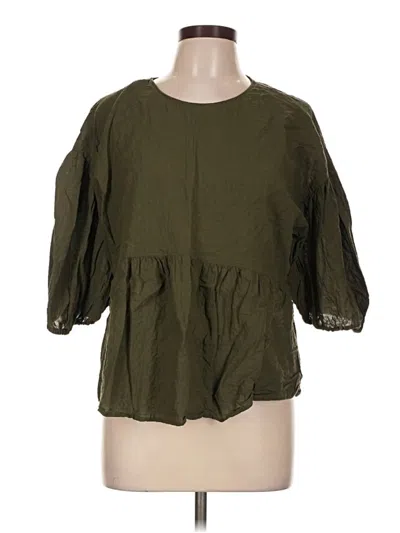 Pre-owned A New Day 3/4 Sleeve Blouse In Green