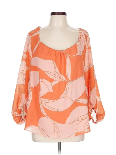 Pre-owned A New Day 3/4 Sleeve Blouse In Orange