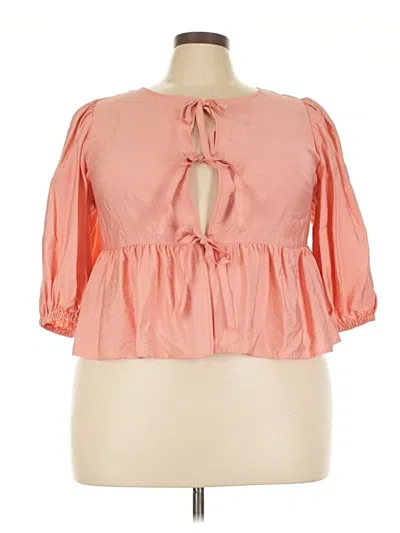 Pre-owned A New Day 3/4 Sleeve Blouse In Pink