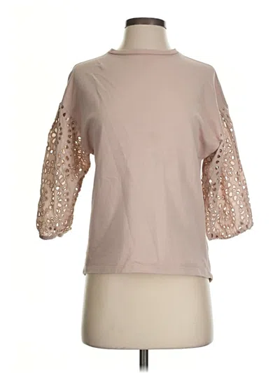 Pre-owned A New Day 3/4 Sleeve Blouse In Tan