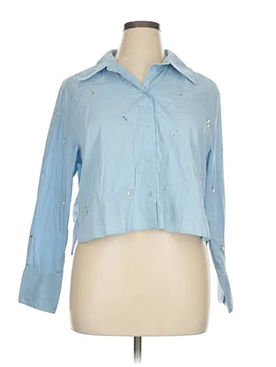 Pre-owned A New Day 3/4 Sleeve Button Down Shirt In Blue