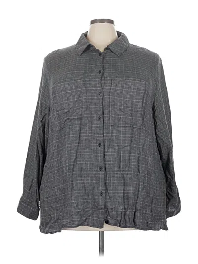 Pre-owned A New Day 3/4 Sleeve Button Down Shirt In Gray