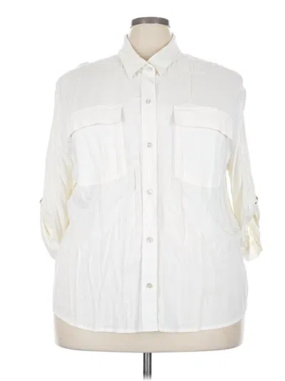 Pre-owned A New Day 3/4 Sleeve Button Down Shirt In Ivory