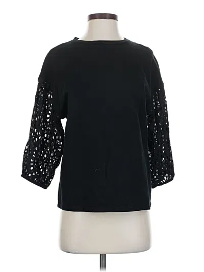 Pre-owned A New Day 3/4 Sleeve Top Black Boatneck Tops