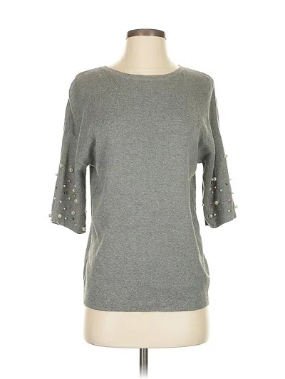 Pre-owned A New Day 3/4 Sleeve Top Gray Boatneck Tops