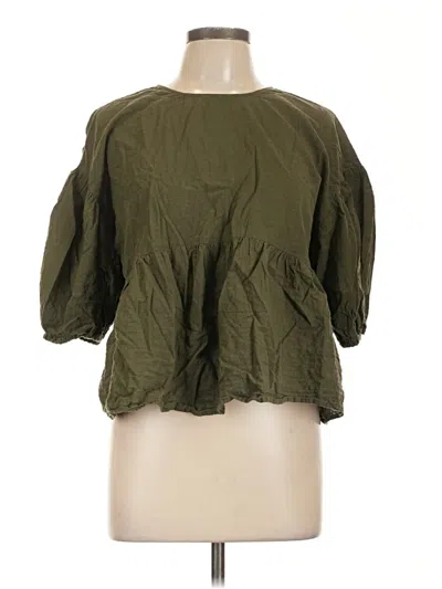 Pre-owned A New Day 3/4 Sleeve Top Green Square Neckline Tops
