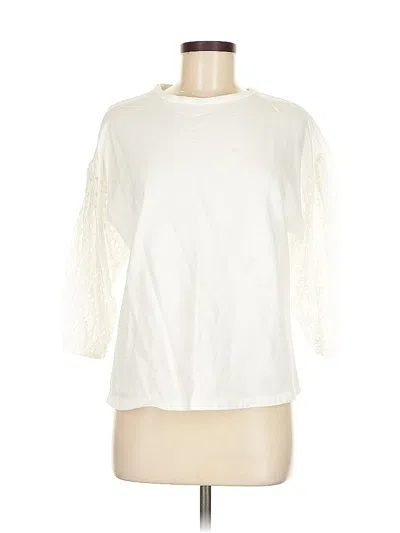 Pre-owned A New Day 3/4 Sleeve Top White Crew Neck Tops