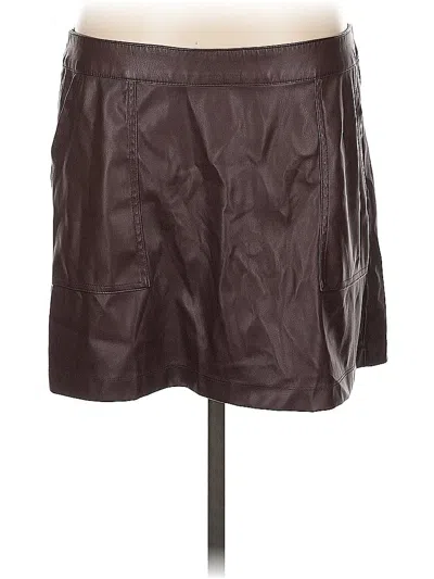 Pre-owned A New Day Faux Leather Skirt In Brown