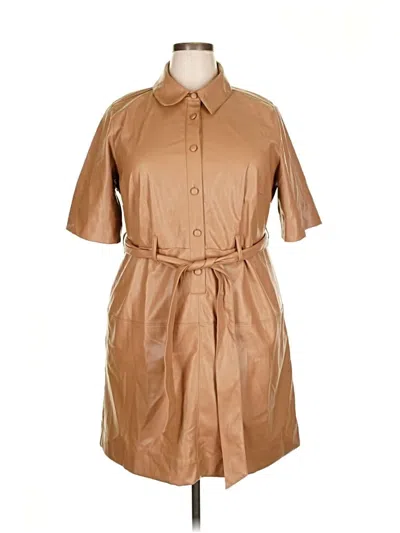 Pre-owned A New Day Faux Leather Skirt In Brown