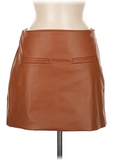Pre-owned A New Day Faux Leather Skirt In Brown