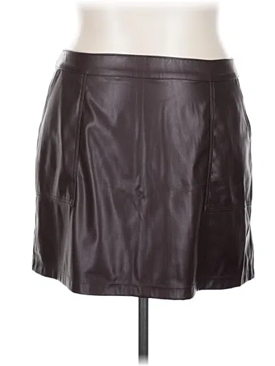 Pre-owned A New Day Faux Leather Skirt In Brown