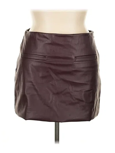 Pre-owned A New Day Faux Leather Skirt In Burgundy