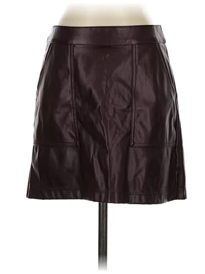 Pre-owned A New Day Faux Leather Skirt In Burgundy