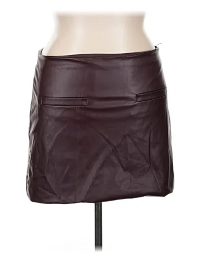 Pre-owned A New Day Faux Leather Skirt In Burgundy