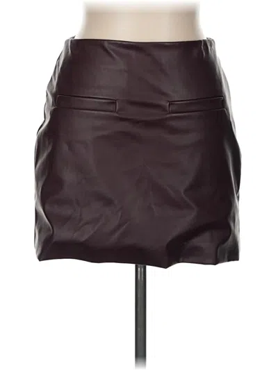 Pre-owned A New Day Faux Leather Skirt In Burgundy