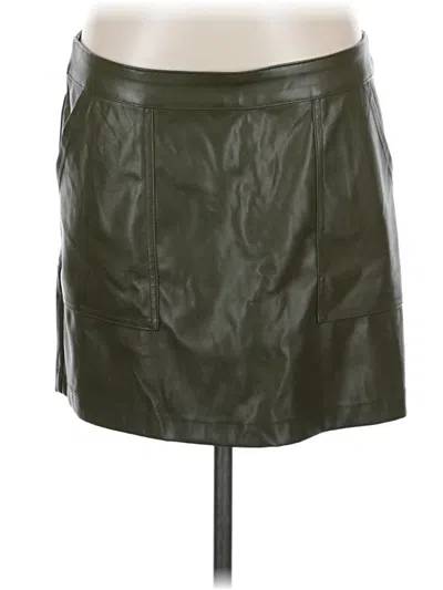 Pre-owned A New Day Faux Leather Skirt In Green