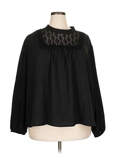 Pre-owned A New Day Long Sleeve Blouse In Black