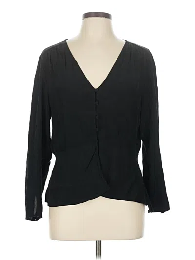 Pre-owned A New Day Long Sleeve Blouse In Black