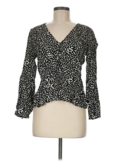 Pre-owned A New Day Long Sleeve Blouse In Black