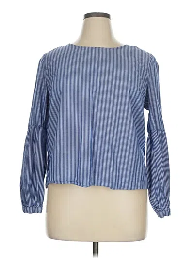 Pre-owned A New Day Long Sleeve Blouse In Blue