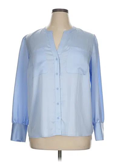 Pre-owned A New Day Long Sleeve Blouse In Blue