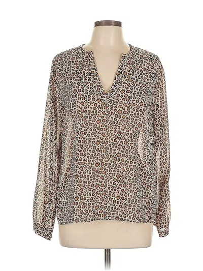 Pre-owned A New Day Long Sleeve Blouse In Brown