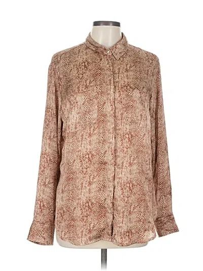 Pre-owned A New Day Long Sleeve Blouse In Brown