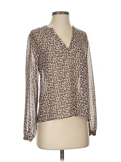 Pre-owned A New Day Long Sleeve Blouse In Brown