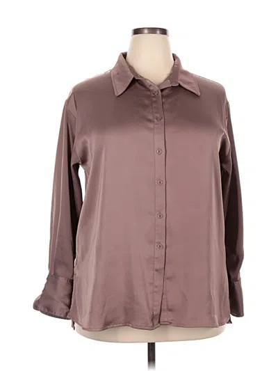 Pre-owned A New Day Long Sleeve Blouse In Brown