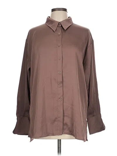 Pre-owned A New Day Long Sleeve Blouse In Brown