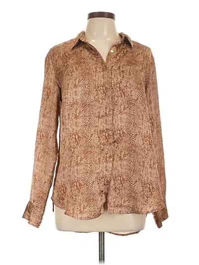 Pre-owned A New Day Long Sleeve Blouse In Brown