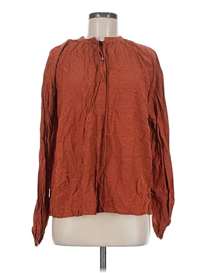 Pre-owned A New Day Long Sleeve Blouse In Brown