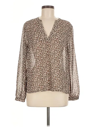 Pre-owned A New Day Long Sleeve Blouse In Brown