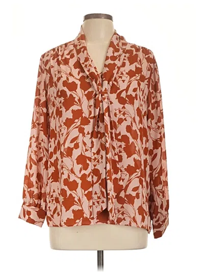 A New Day Long Sleeve Blouse In Brown