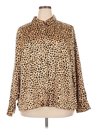 Pre-owned A New Day Long Sleeve Blouse In Brown