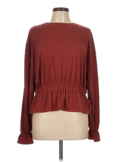 Pre-owned A New Day Long Sleeve Blouse In Burgundy