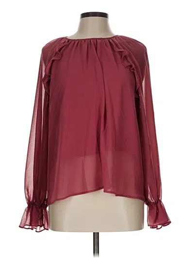 Pre-owned A New Day Long Sleeve Blouse In Burgundy