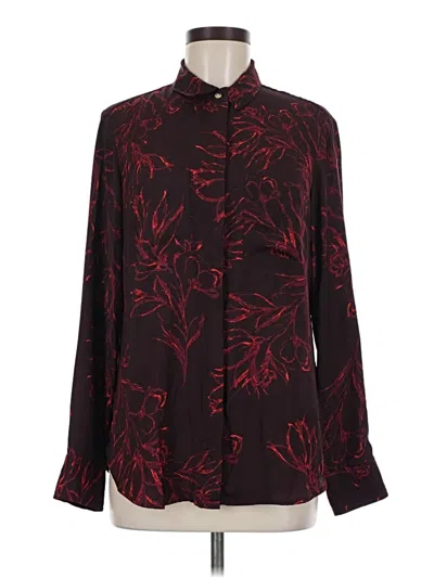 Pre-owned A New Day Long Sleeve Blouse In Burgundy