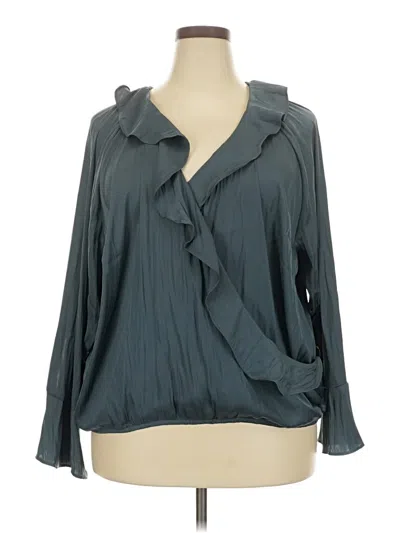 Pre-owned A New Day Long Sleeve Blouse In Gray